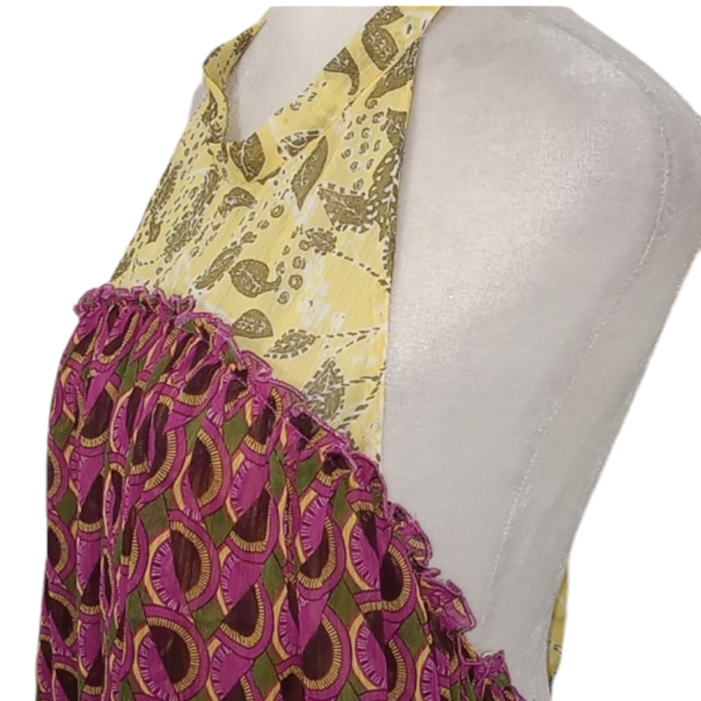 Zara Multicolor Halter Layered Boho Top - Yellow, Pink, Orange - Picture 13 of 15